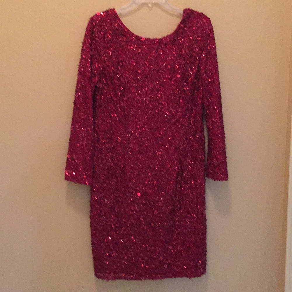 Red Sequin Cocktail Dress